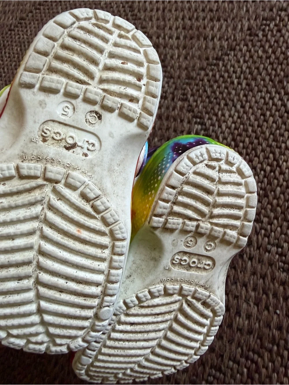 CROCS Kids Tie-Dye Clogs in Rainbow Colors